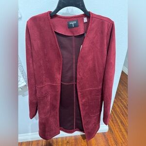 T-Tahari Vegan Suede Jacket Burgundy Jacket / Size Small / NWT